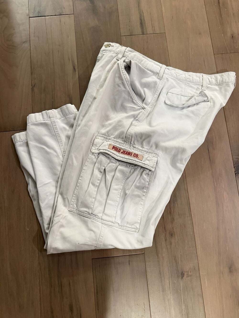 Polo Jeans Co. Freighter Pants Size 34x32 Khaki Cargo Y2K